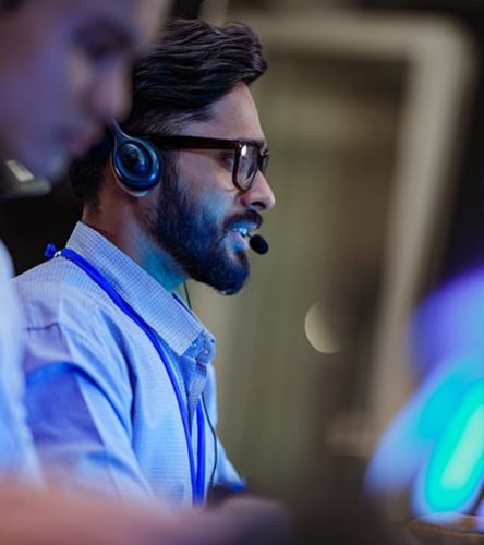 Help desk worker on a office